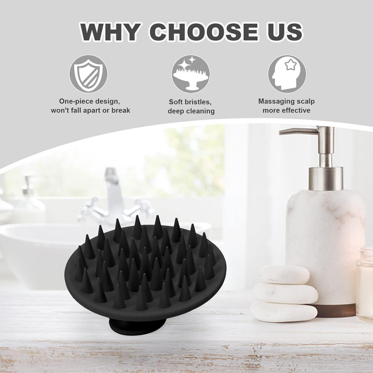 Derma Roller & Scalp Massager Brush (Combo)
