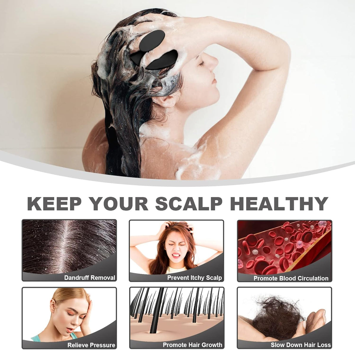 Derma Roller & Scalp Massager Brush (Combo)