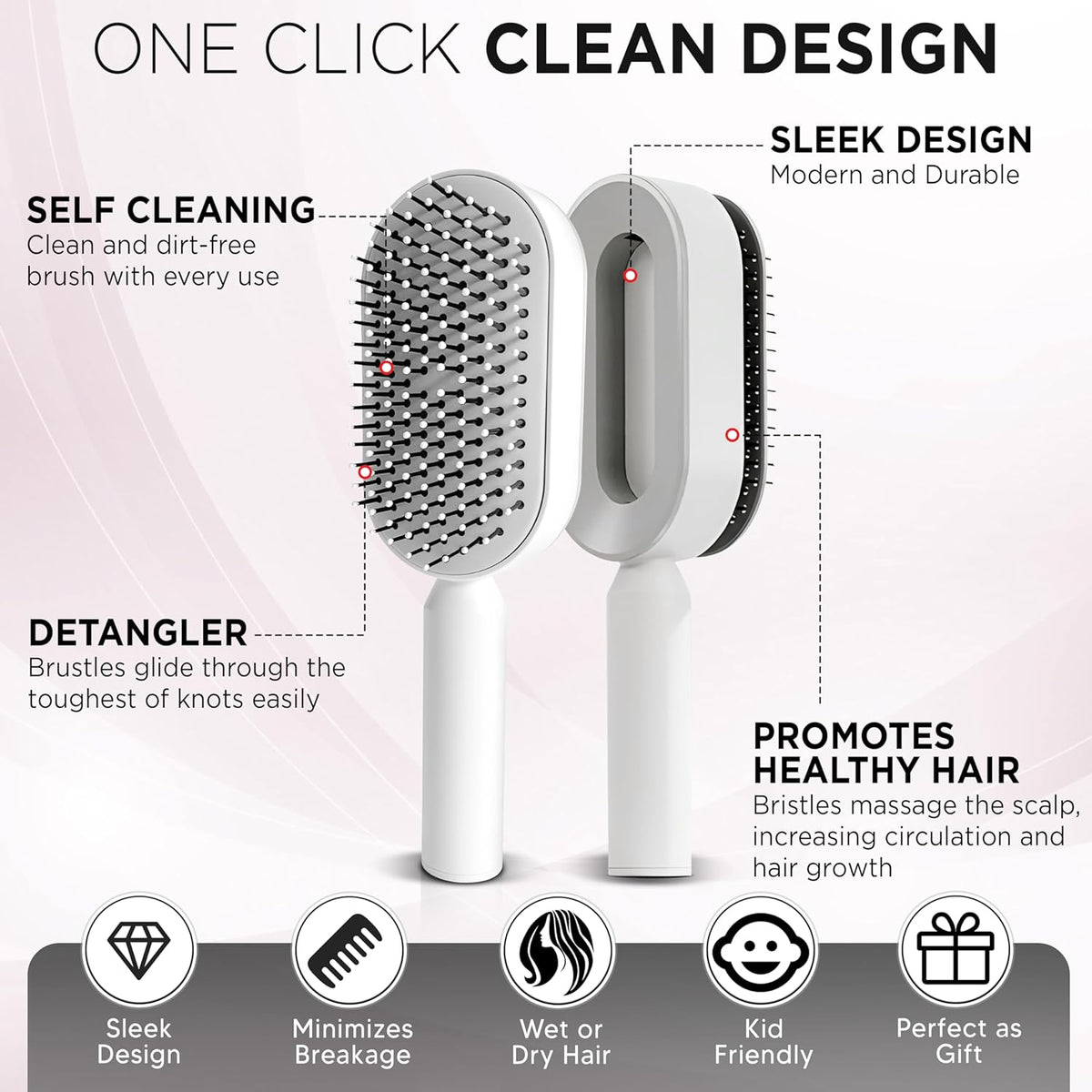 Self-Cleaning Hair Brush